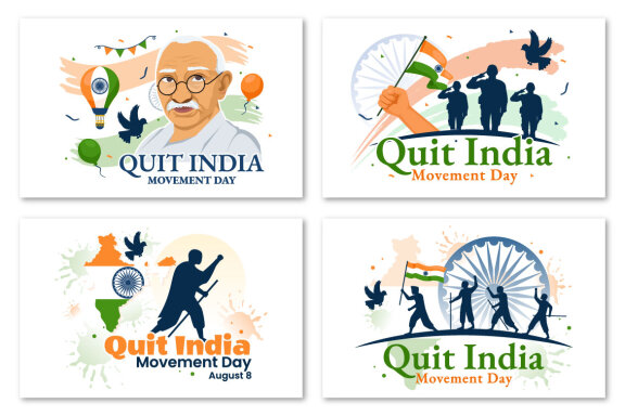 9 Quit India Movement Day Illustration