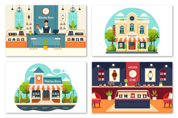 10 Watches Store Illustration