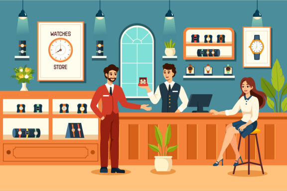 10 Watches Store Illustration