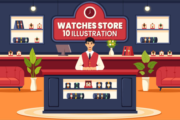 10 Watches Store Illustration