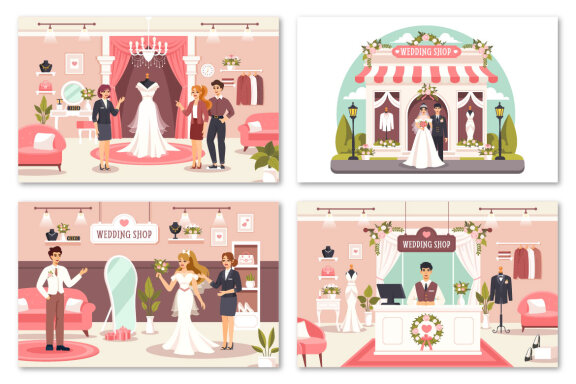 9 Wedding Shop Illustration