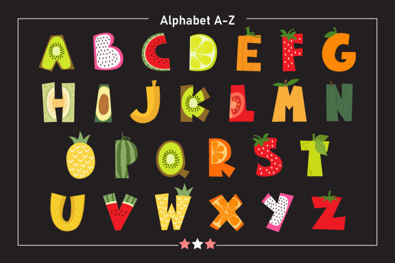 Cute Fruit Color Font