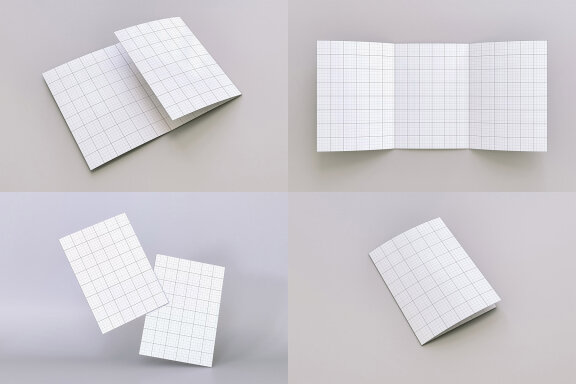 A5 A4 Tri and Bifold Brochure Mockup