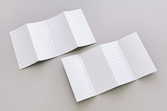 Four Accordion Fold Brochure Mockup