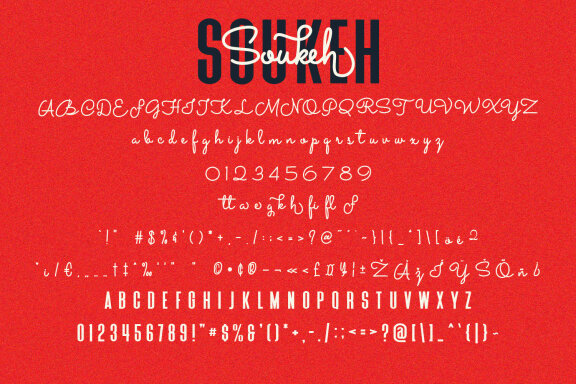 Soukeh Script Sans Serif Font Duo
