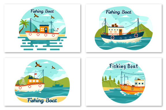 9 Fishing Boat Illustration