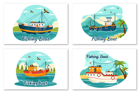 9 Fishing Boat Illustration