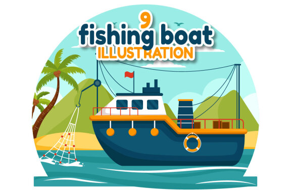 9 Fishing Boat Illustration