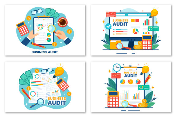 12 Business Audit Documents Illustration
