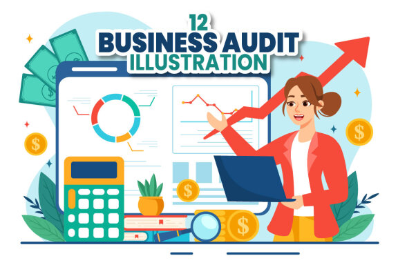 12 Business Audit Documents Illustration