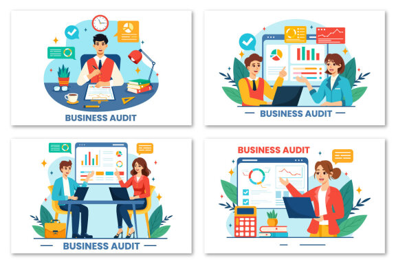 12 Business Audit Documents Illustration