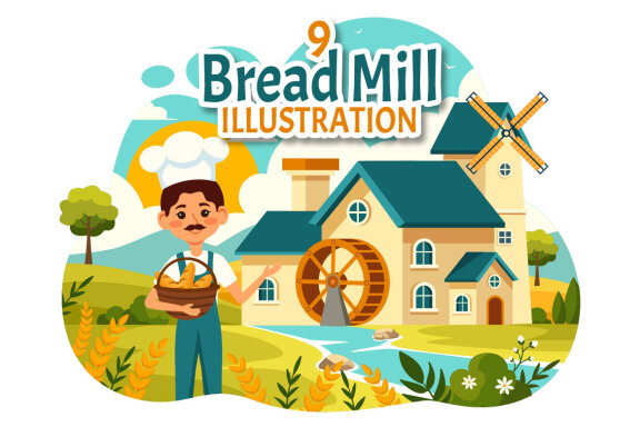 9 Bread Mill Design Illustration