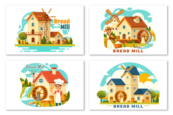 9 Bread Mill Design Illustration
