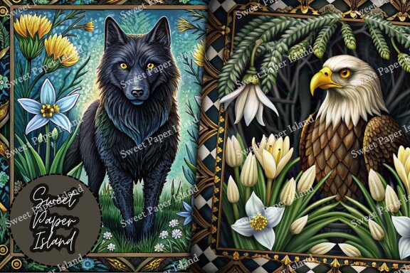 Pack Of 15 Digital Papers - Guardians of the Ancient Forest 