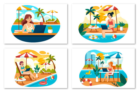 10 Working in a Swimming Pool Illustration