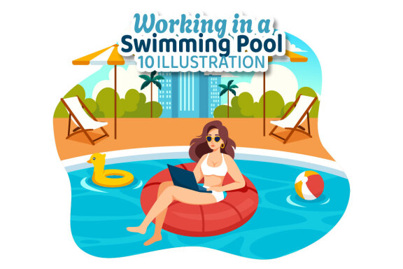 10 Working in a Swimming Pool Illustration