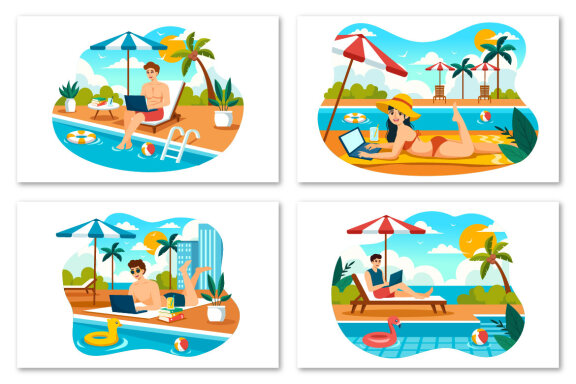 10 Working in a Swimming Pool Illustration