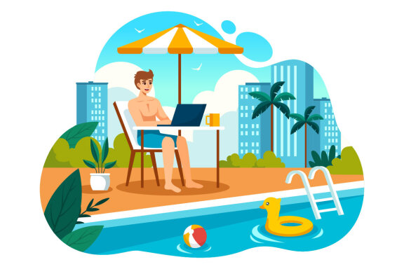 10 Working in a Swimming Pool Illustration