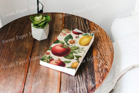 Set Of 6 Digital Papers Patterns - Fruit Garden Juices Spring Green