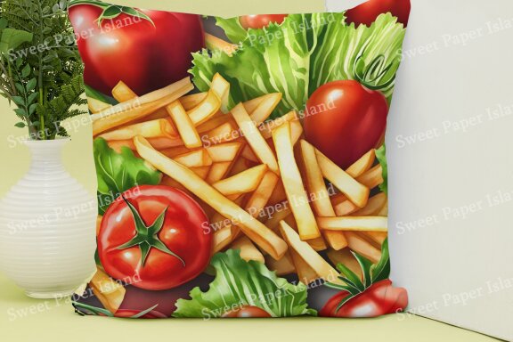 Set Of 6 Digital Papers - Tomatoes And Potato Chip Party