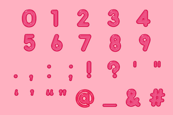 Pink Jelly Bitmap Font