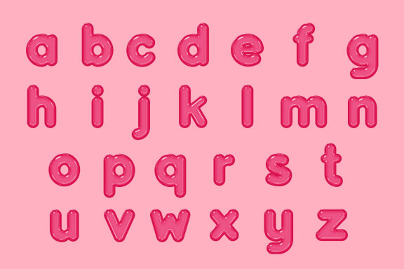 Pink Jelly Bitmap Font