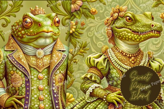 Pack of 6 Digital Papers - The Kingdom of Nobles Reptiles