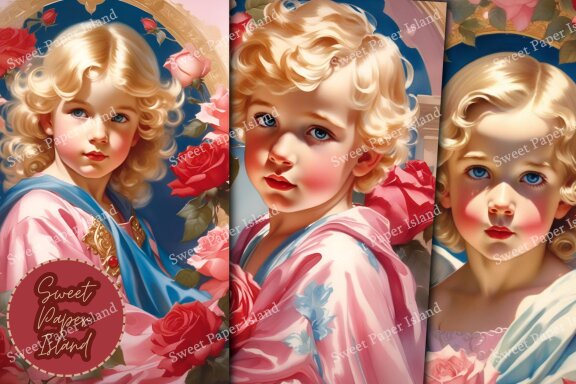 Set Of 10 Digital Papers - The Divine Child In Watercolor