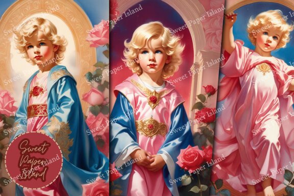 Set Of 10 Digital Papers - The Divine Child In Watercolor