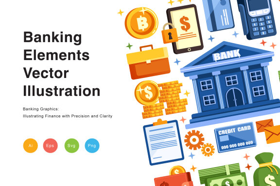 Banking Graphic Object Elements Illustration