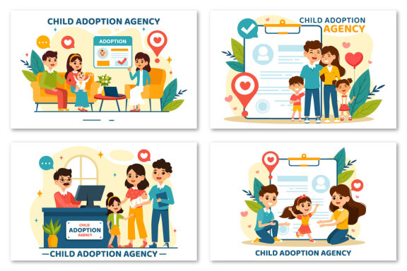 12 Child Adoption Agency Illustration