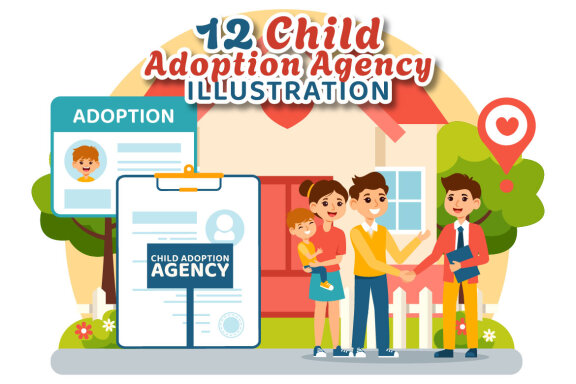 12 Child Adoption Agency Illustration