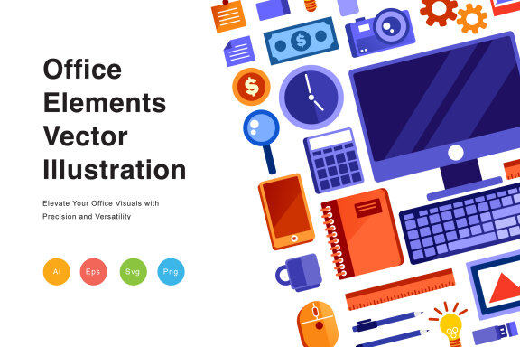 Office Graphic Object Elements Illustration