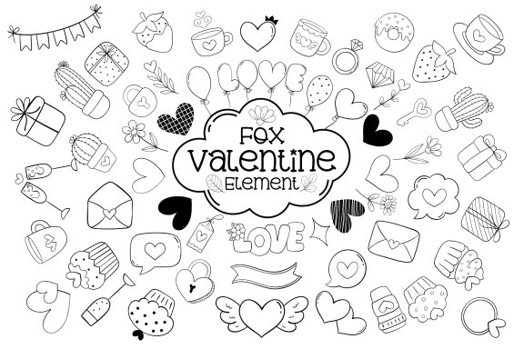 Fox Valentine Doodle Dingbat Font