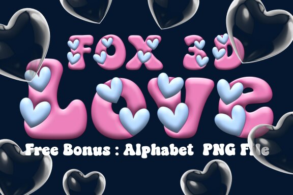 Fox Love 3D Color Font