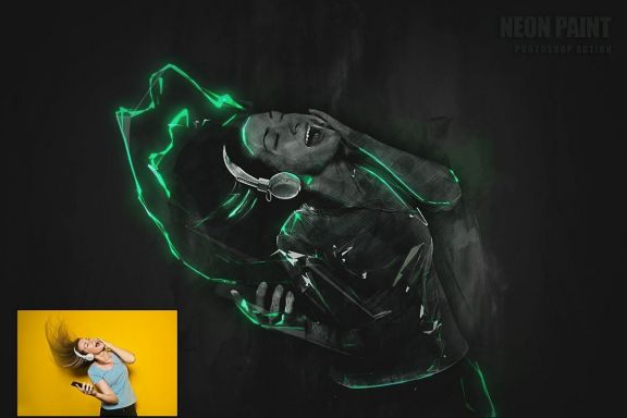 Neon Paint Photoshop Action