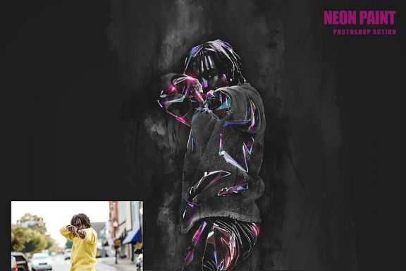 Neon Paint Photoshop Action