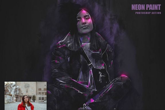 Neon Paint Photoshop Action