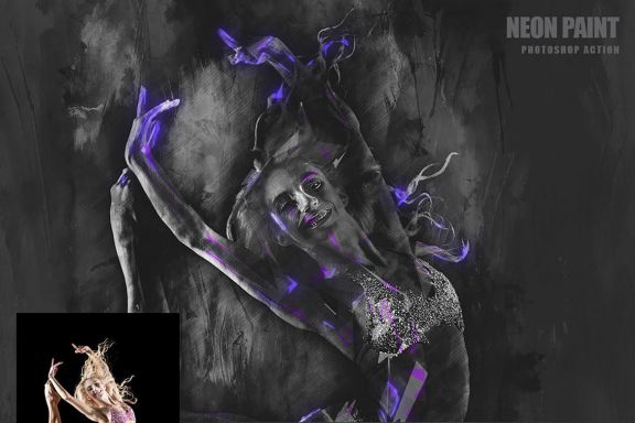 Neon Paint Photoshop Action