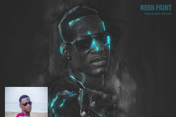 Neon Paint Photoshop Action