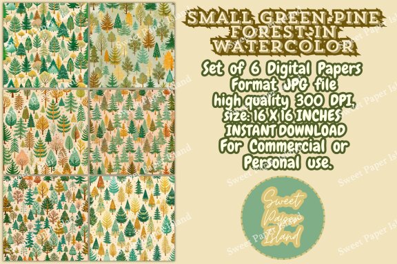 6 FREE Digital Papers - Pine Forest