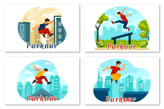 9 Parkour Sports Illustration