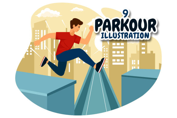 9 Parkour Sports Illustration