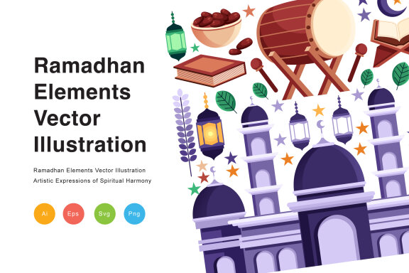 Ramadhan Elements Vector Illustration