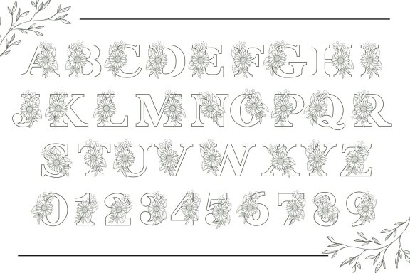 Fox Flower Monogram Font
