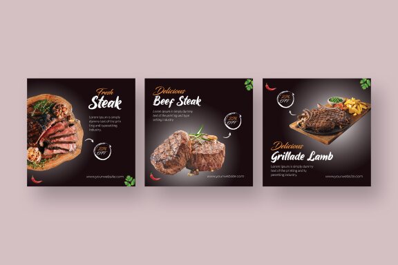 Steak - Food Instagram Post Template