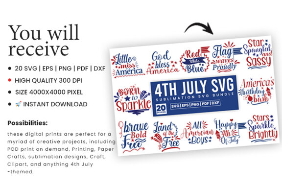 4th of July sublimation Bundle, 4th of July USA SVG Bundle