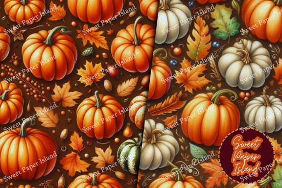 6 FREE Digital Papers Patterns - Pumpkins