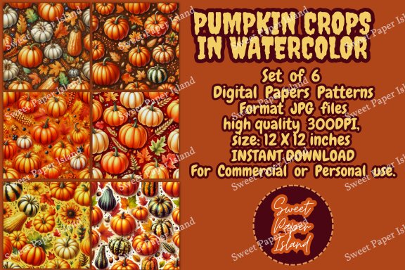 6 FREE Digital Papers Patterns - Pumpkins