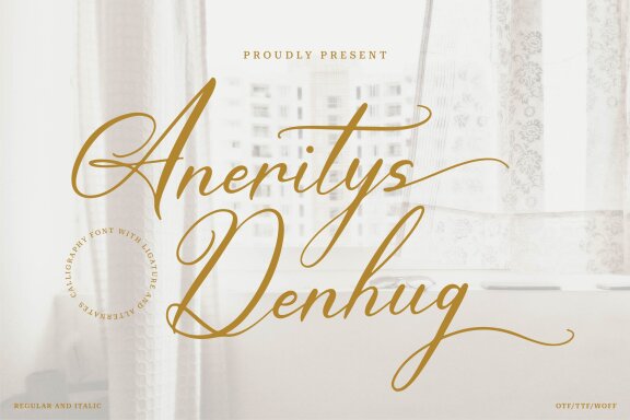Aneritys Denhug | Calligraphy Font